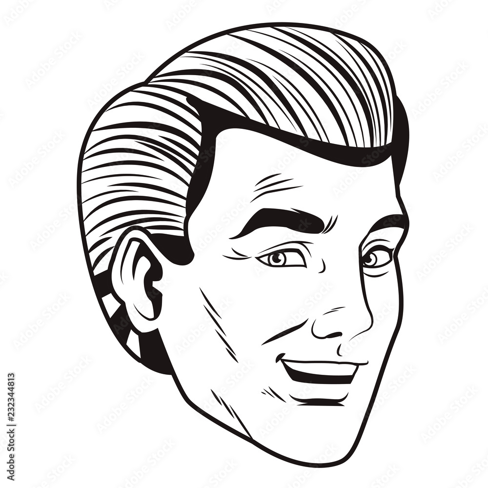 pop art man face black and white pop art man face black and white
