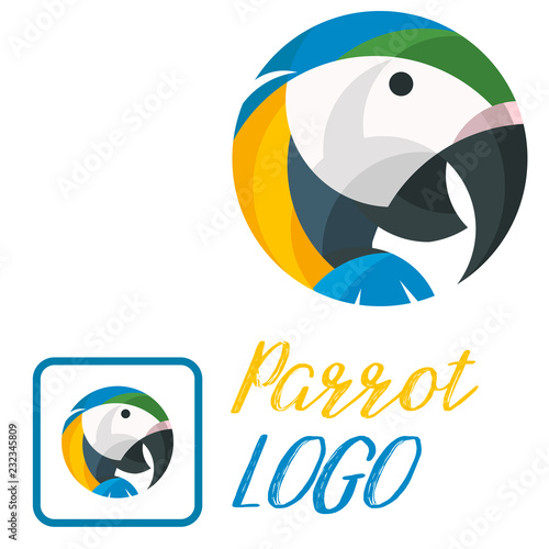 parrot logo vector fun art illustration