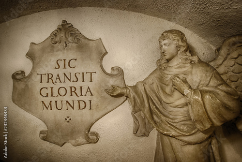 Sic transit gloria mundi Latin phrase means "Thus passes the glory of the world"