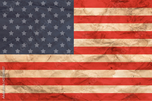 Flag of USA in grunge style.