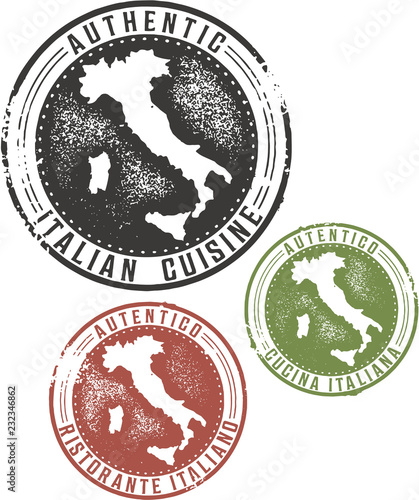 Italian Restaurant Menu Design Stamps