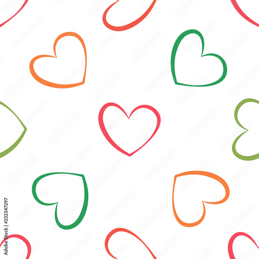 Heart seamless pattern. Valentines day background. Vector illustration