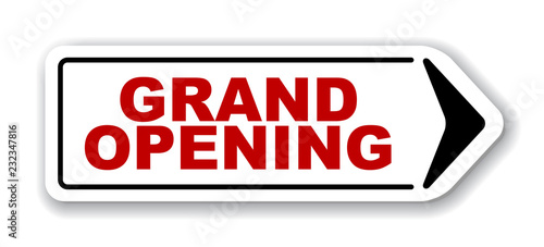 red vector banner grand opening