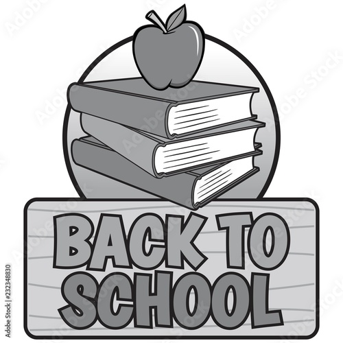 Black and White Back to School Design - A vector cartoon illustration of a Back to School concept.