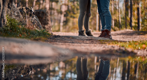 Couple of tourists on nature