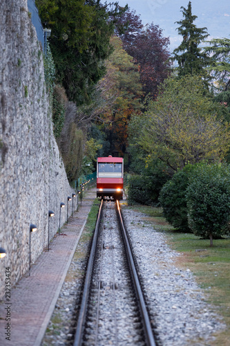 Funicular railway in Bergamo Italy