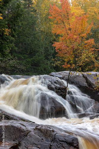 Autumn at Yellow Dog Falls in the Upper Peninsula of Michigan, near Marquette photo