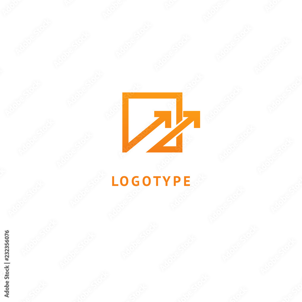 Arrow icon. Vector flat style illustration Abstract business logo template. Logo concept of Internet communications, marketing, Public Relations, technology, express delivery Arrow icon. Vector flat style illustration Abstract business logo template. Logo concept of Internet communications, marketing, Public Relations, technology, express delivery