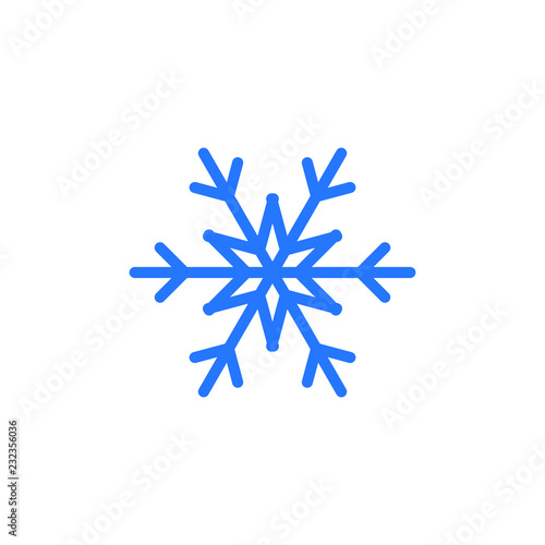 Snowflake vector icon, winter season symbol, christmas decoration geometric element