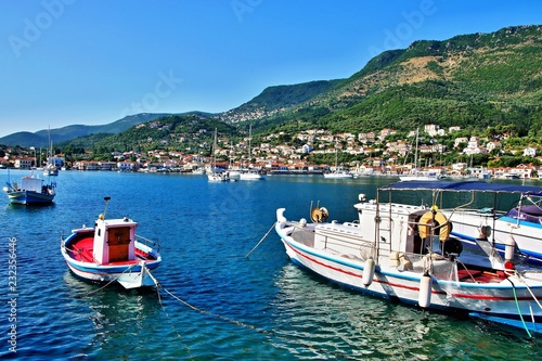 Greece  the island of Ithaki -view of the Vathi
