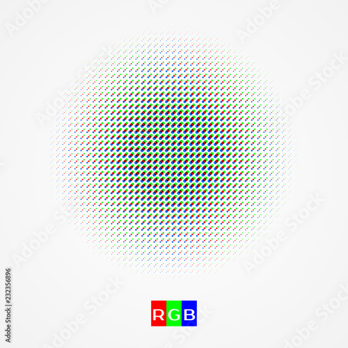 RGB halftone vector illustration.