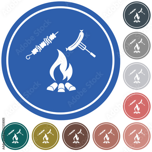 Grilled kebab and sausage icon