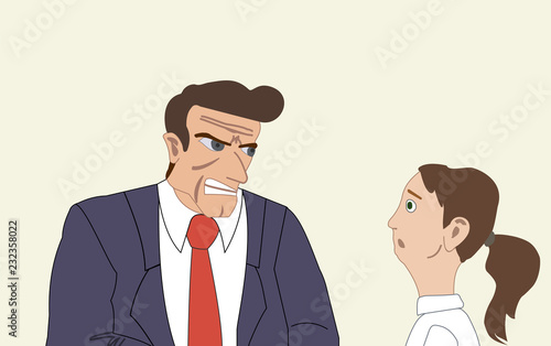 Angry businessman attacking his colleague