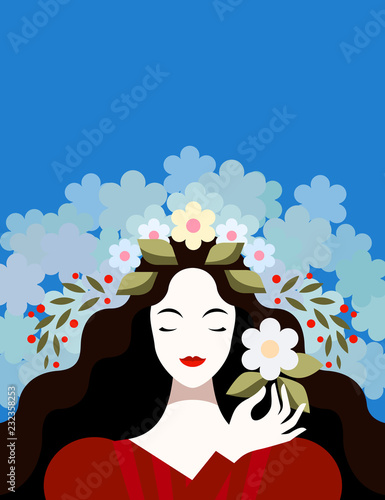 Woman with flowers in hair