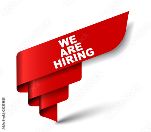 red vector banner we are hiring