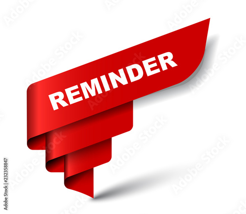 red vector banner reminder