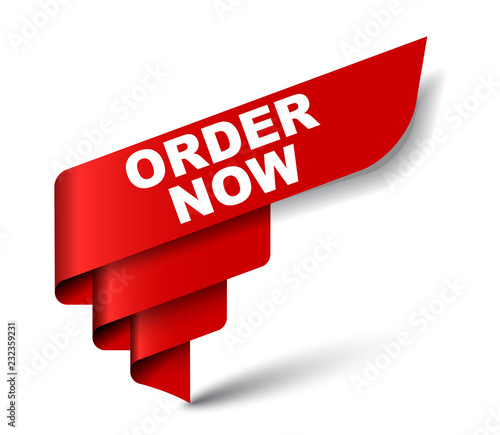 red vector banner order now