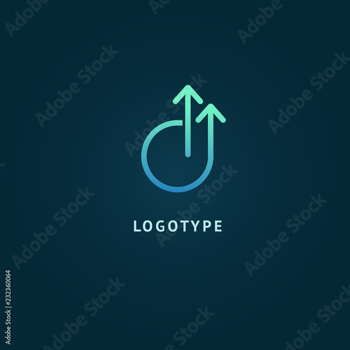 Arrow icon. Vector flat style illustration Abstract business logo template. Logo concept of Progress development, application, Business strategy, Geometric design element, delivery company.