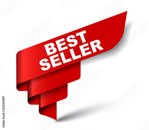 red vector banner best seller