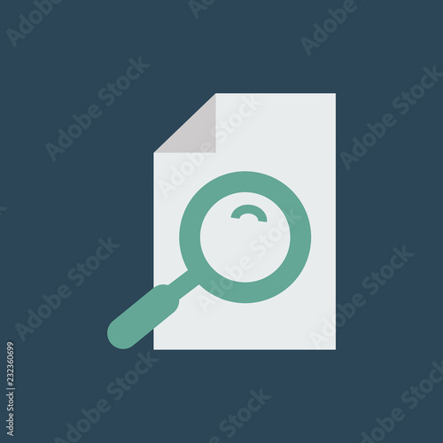 Silhouette icon document with magnifying