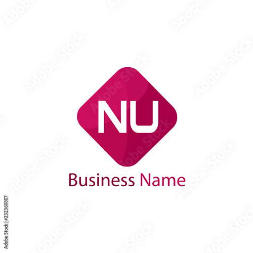 Initial Letter NU Logo Template Design