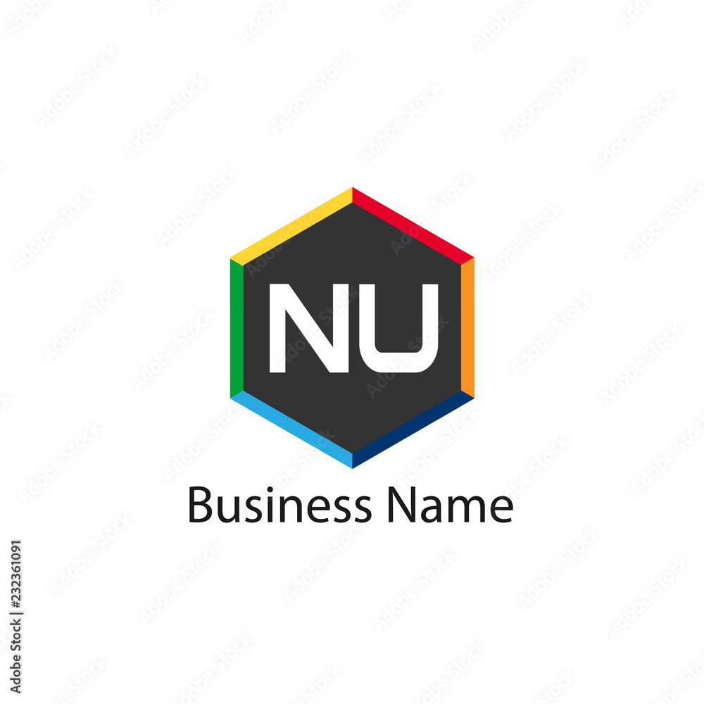 Initial Letter NU Logo Template Design Initial Letter NU Logo Template Design