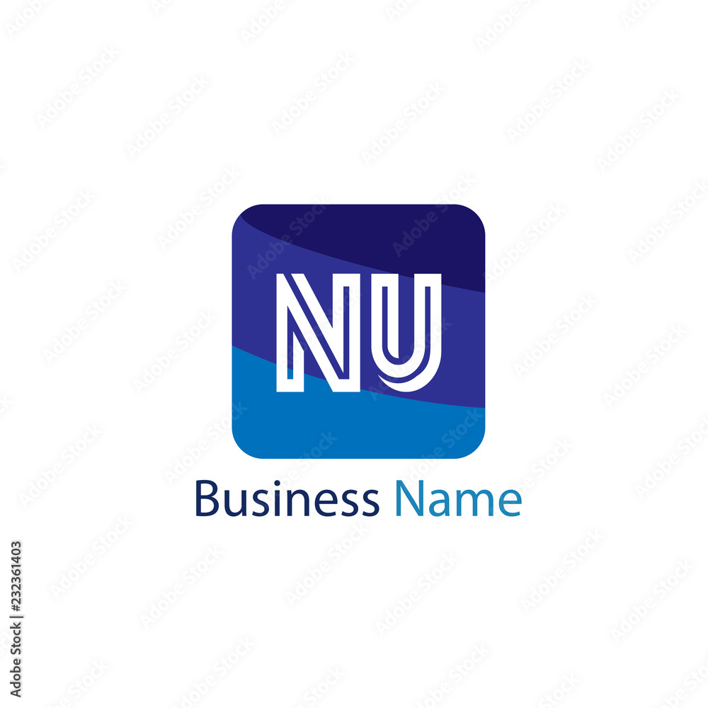 Fototapeta premium Initial Letter NU Logo Template Design