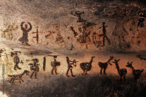 Prehistoric mural drawings in Magura cave photo