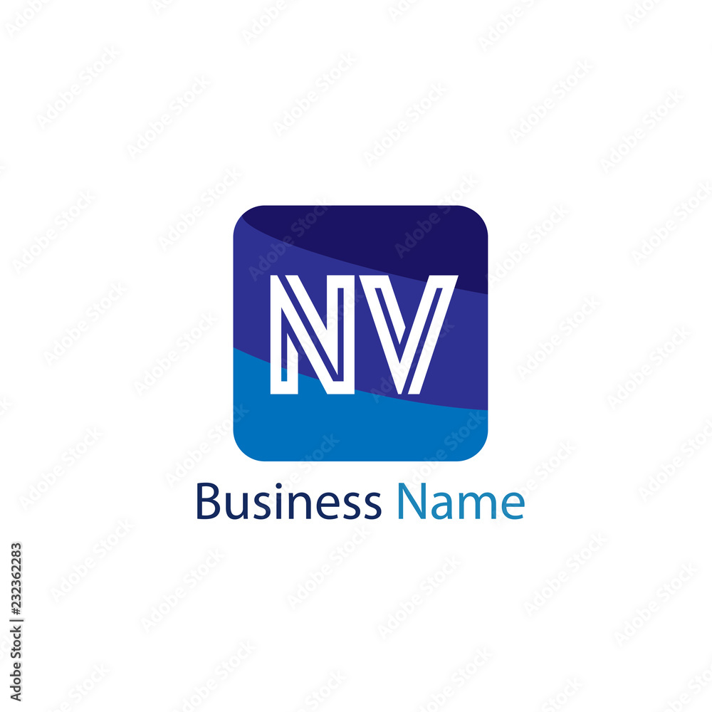 Initial Letter NV Logo Template Design Initial Letter NV Logo Template Design
