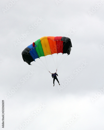 Colorful paraglide in the sky
