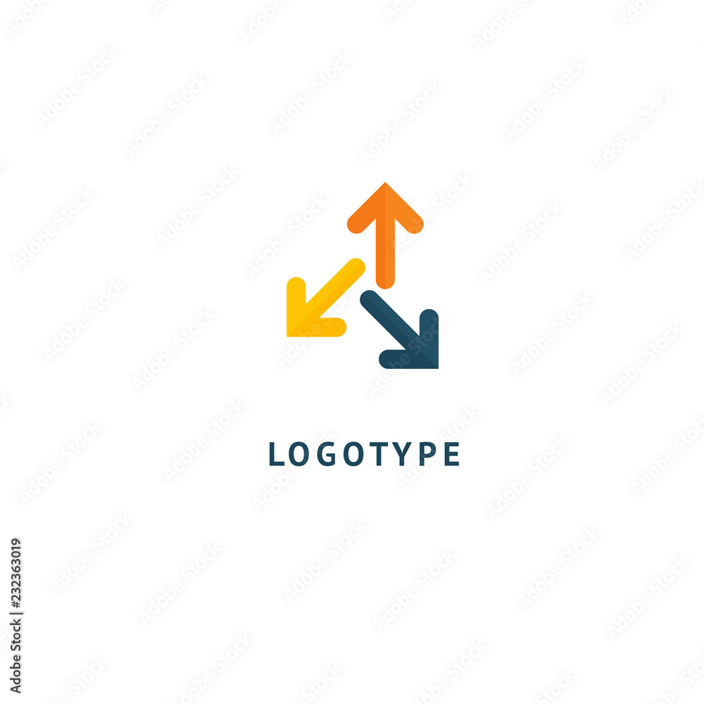 Arrow icon. Vector flat style illustration Abstract business logo template. Logo concept of Progress development, application, Business strategy, Geometric design element, delivery company. Arrow icon. Vector flat style illustration Abstract business logo template. Logo concept of Progress development, application, Business strategy, Geometric design element, delivery company.