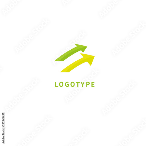 Arrow icon. Vector flat style illustration Abstract business logo template. Logo concept of Progress development, application, Business strategy, Geometric design element, delivery company.