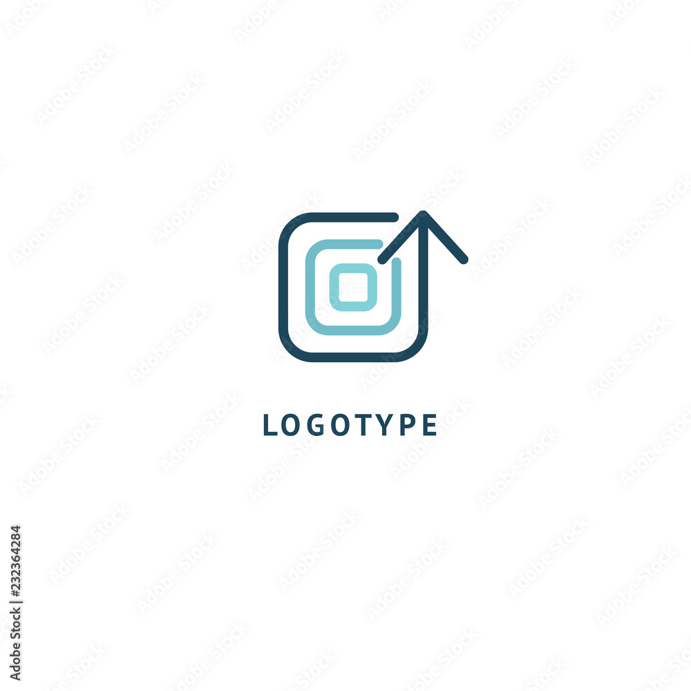Arrow icon. Vector flat style illustration Abstract business logo template. Logo concept of Internet communications, marketing, Public Relations, technology, express delivery Arrow icon. Vector flat style illustration Abstract business logo template. Logo concept of Internet communications, marketing, Public Relations, technology, express delivery