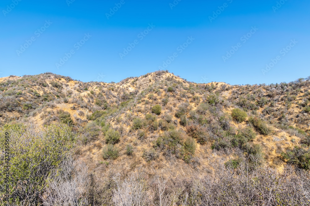 Blue sky over dry foothills of Southern California Blue sky over dry foothills of Southern California