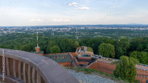 Aerial Krakow from Kopiec Kostusko, Krakus Mound photo