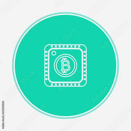 Bitcoin cpu vector icon sign symbol