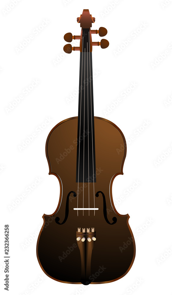Fototapeta premium brown violin on white background