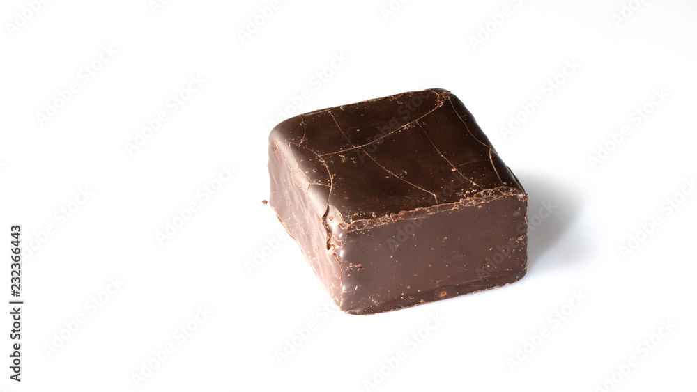 Square candy cane with cracks on the surface, on a white background Square candy cane with cracks on the surface, on a white background