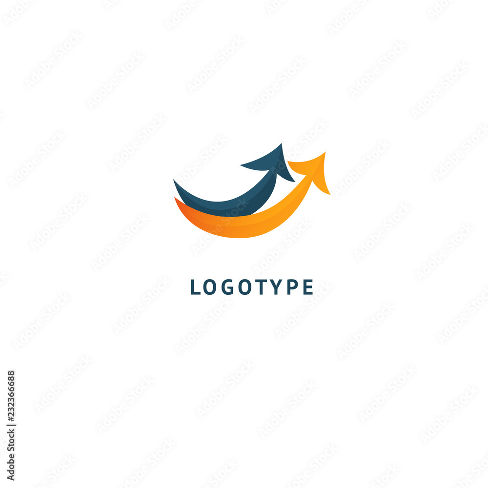 Arrow icon. Vector flat style illustration Abstract business logo template. Logo concept of Internet communications, marketing, Public Relations, technology, express delivery Arrow icon. Vector flat style illustration Abstract business logo template. Logo concept of Internet communications, marketing, Public Relations, technology, express delivery