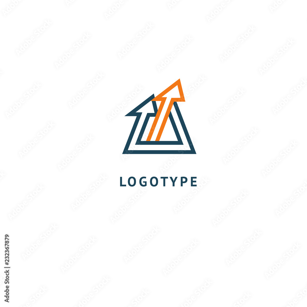 Arrow icon. Vector flat style illustration Abstract business logo template. Logo concept of Internet communications, marketing, Public Relations, technology, express delivery Arrow icon. Vector flat style illustration Abstract business logo template. Logo concept of Internet communications, marketing, Public Relations, technology, express delivery