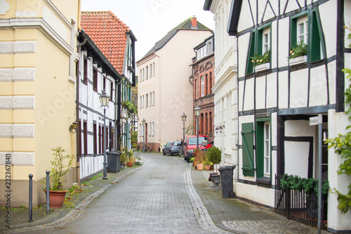 Ancient houses on the street in Herne.