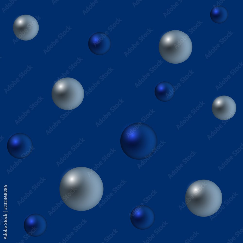 Seamless blue background with balls. Stylish design