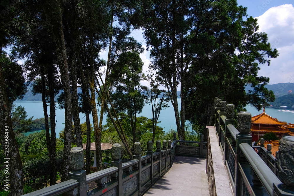 Fototapeta premium Temple at Sun Moon Lake in Taiwan