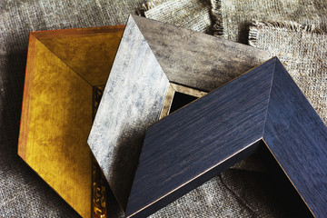 Decorative modern picture frames. Frames samples background.