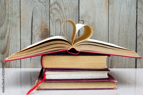 Old books on a white background.