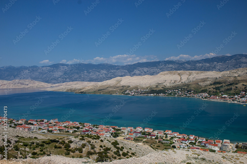 view of Svetioy duh beach on Pag island, Croatia