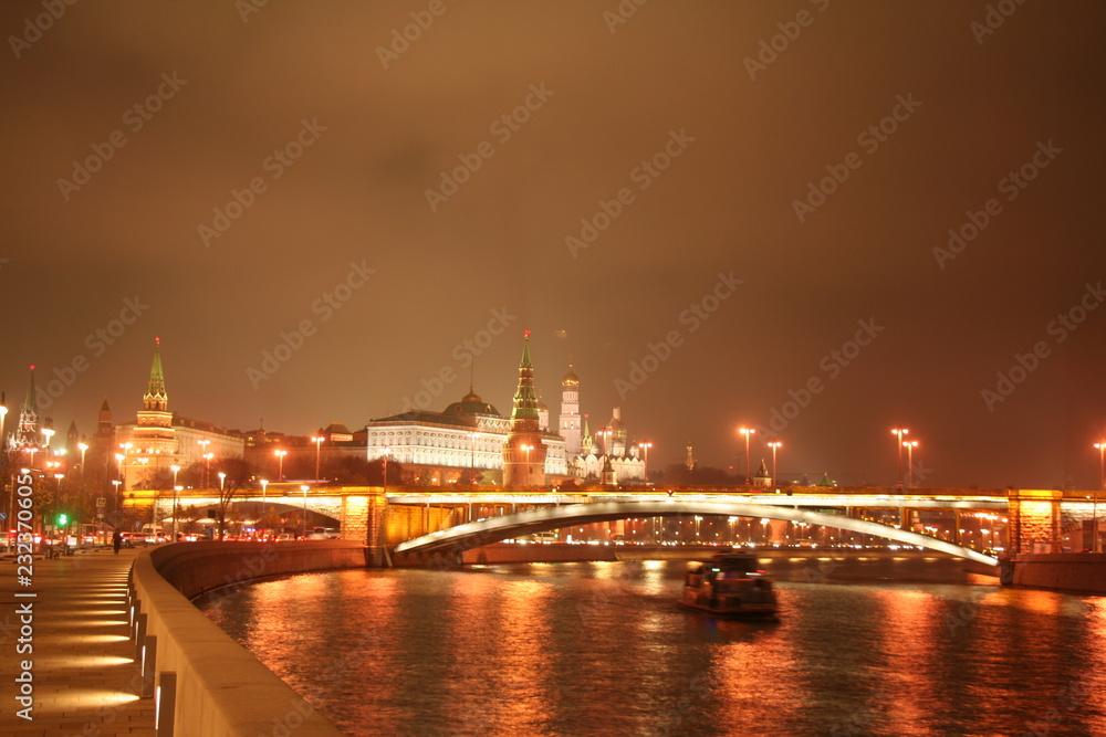 Historic center of Moscow at night