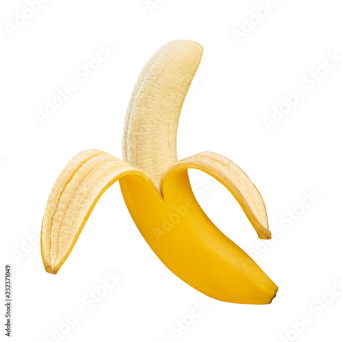 Banana sbucciata isolata photo