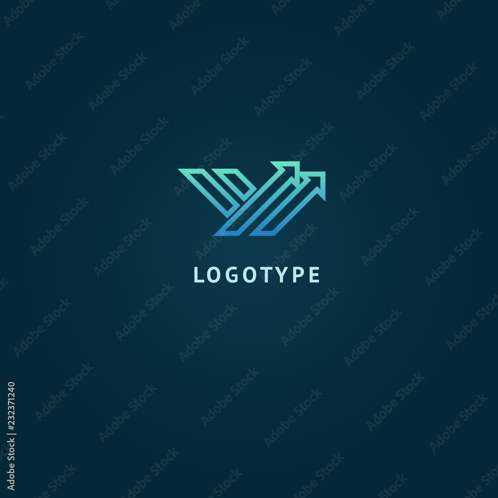Arrow icon. Vector flat style illustration Abstract business logo template. Logo concept of Progress development, application, Business strategy, Geometric design element, delivery company. Arrow icon. Vector flat style illustration Abstract business logo template. Logo concept of Progress development, application, Business strategy, Geometric design element, delivery company.