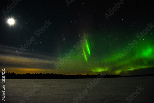 aurora borealis dancing in kuhmo, finland